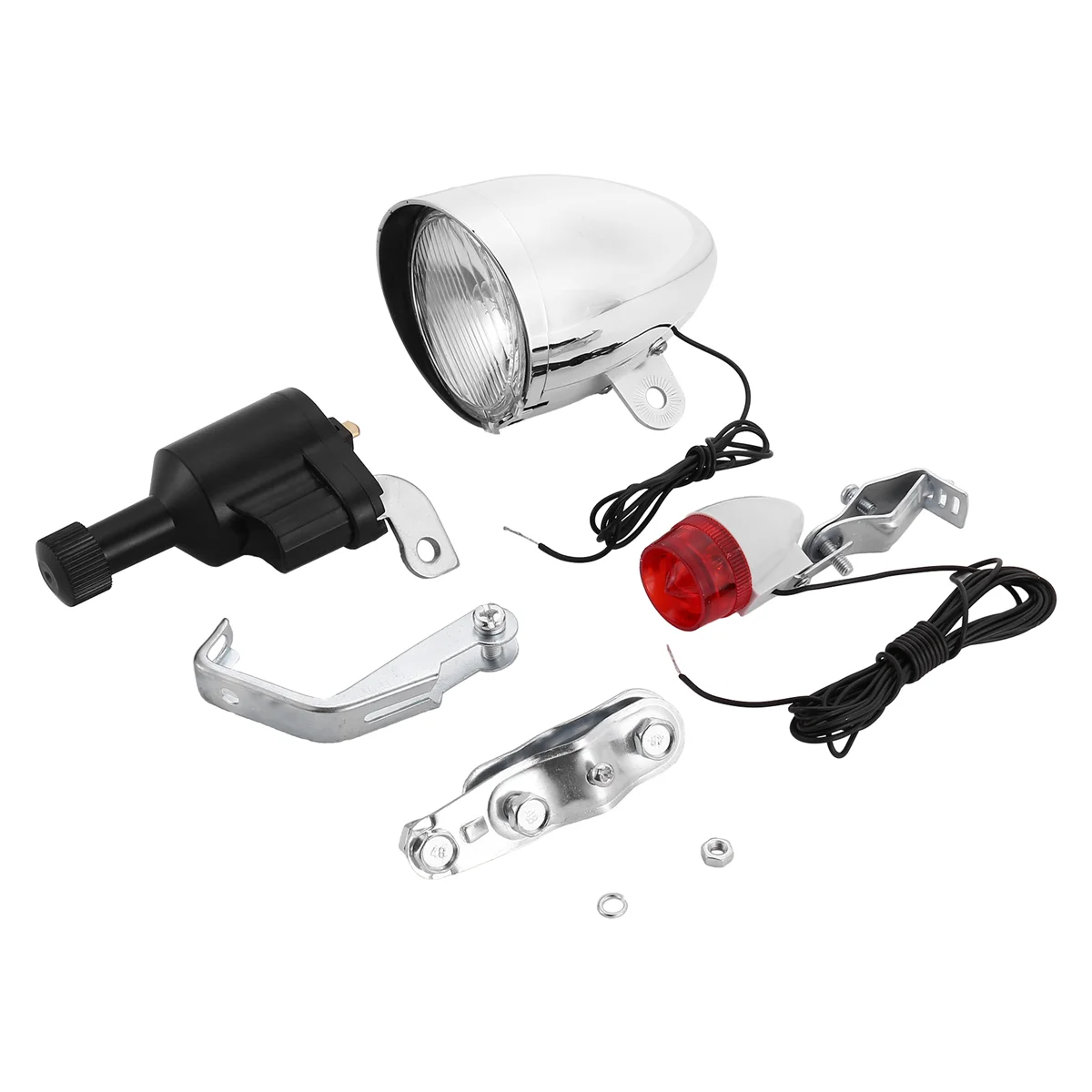 

Bike Light Bicycle Motorized Bike Friction Dynamo Generator Head Tail Light 6V 3W Bike Acessories A005