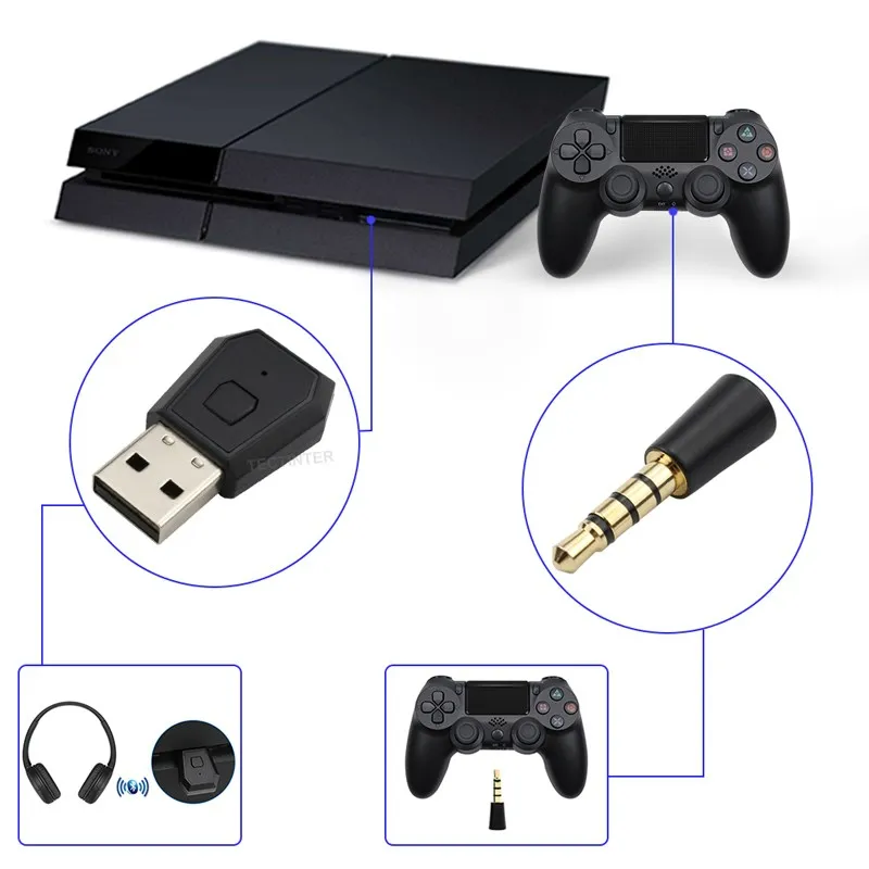 USB Wireless Adapter Receiver For PS4 Controller Console For Playstation 4 Gamepad  Bluetooth Headsets Gaming Accessories - view 2