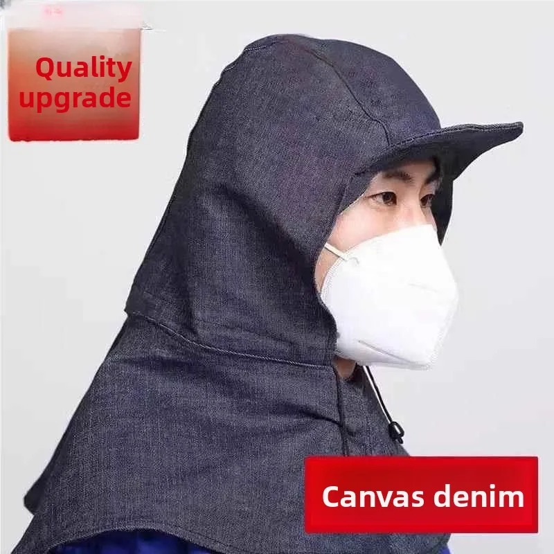 

ex Canvas Cement oulder Dustproof Work Cap Industrial Unloading Labor Protection Hat Cowboy Sle for Men And Women
