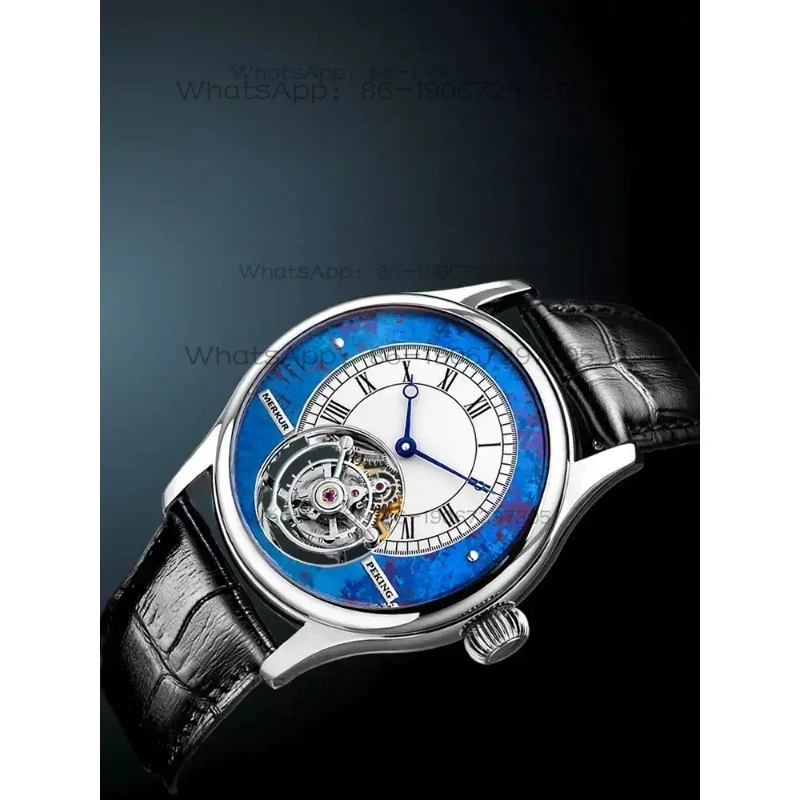 Belt Round Fashion Trend Tourbillon Mechanical Men's Watch Domestic Waterproof Color Dial