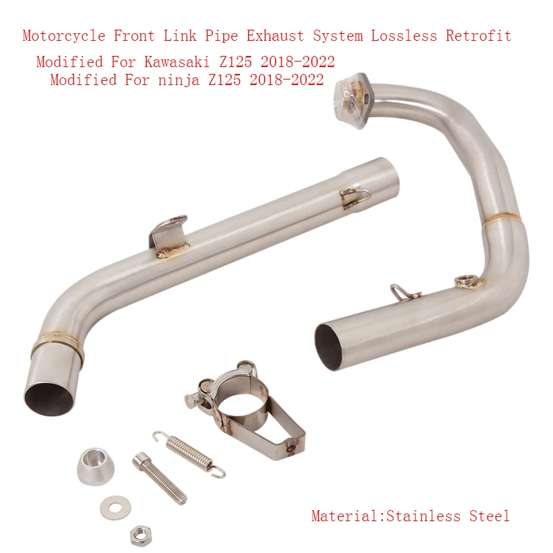 

Motorcycle Lossless Replace Original Front Link Pipe Exhaust Vent Pipe Stainless System Set Modified For Kawasaki Z125 2018-2022