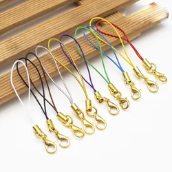 Großhandel Handy Fall Strap Lariat Lanyard Gold Karabinerverschluss Handy Schnur Hängen Seil Schlüssel Kette Charme Finding Anschluss Ring