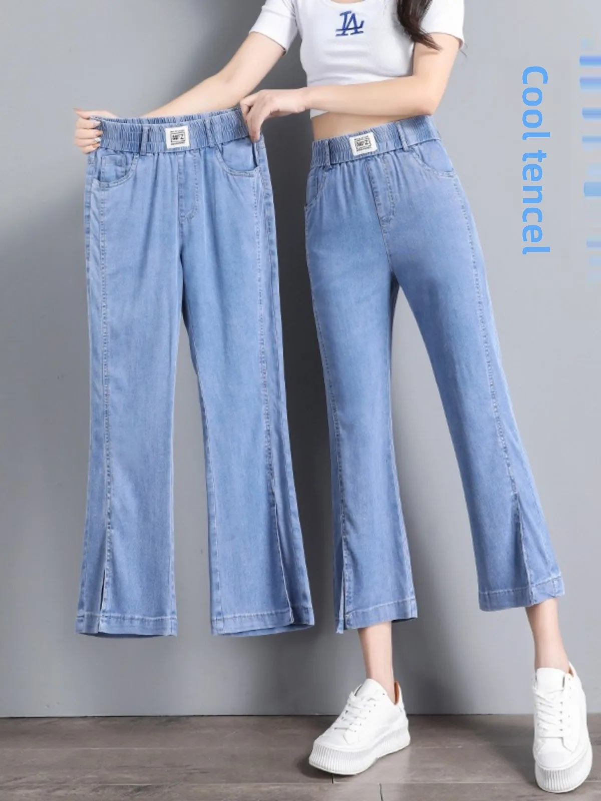 

Джинсы из ледяного шелка, женские летние тонкие джинсы с девятью точками, восемь очков, маленький размер, лиоцелл, семь очков, большой размер, семь очков, микрофон...