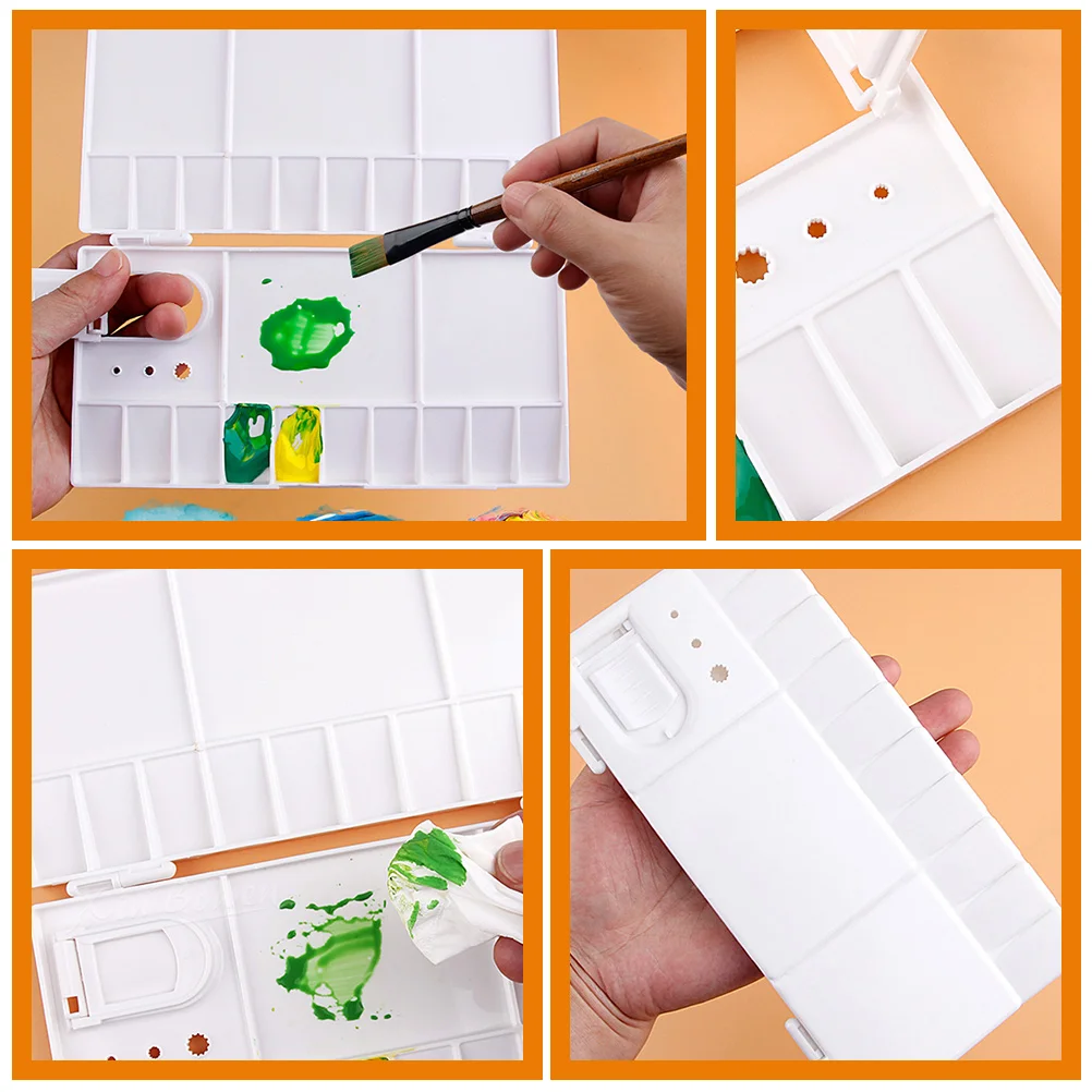 

Painting Pigment Box Coloring Tool Small Tray Watercolor Gouache White ABS Mixing Student Paint Palette Durable Multiple Colors