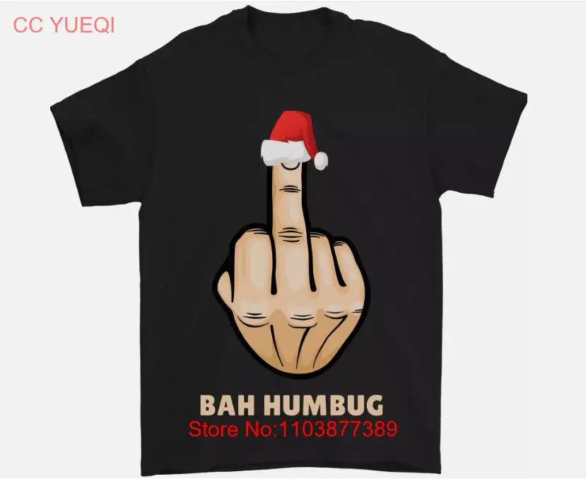 Bah Humbug Finger Flip Funny Christmas Rude Mens T-Shirt