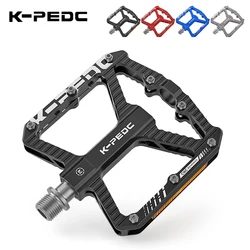 Reflective Bike Pedals 3 Bearing Non-Slip Road Bicycle Pedal 9/16