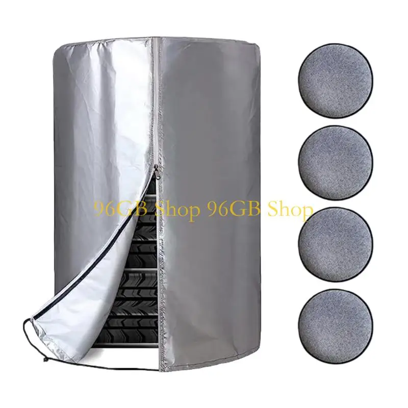 

96GB Waterproof Tire Cover With Reinforced Stitching & Dustproof Design Black/Silver