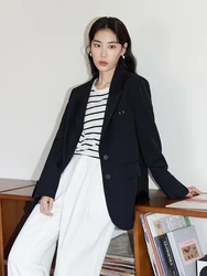 DUSHU Cool Sense Capable Fashionable Design Suit Blazer for Women Spring New Loose Commuter Jacket Coat Female 24DS81040