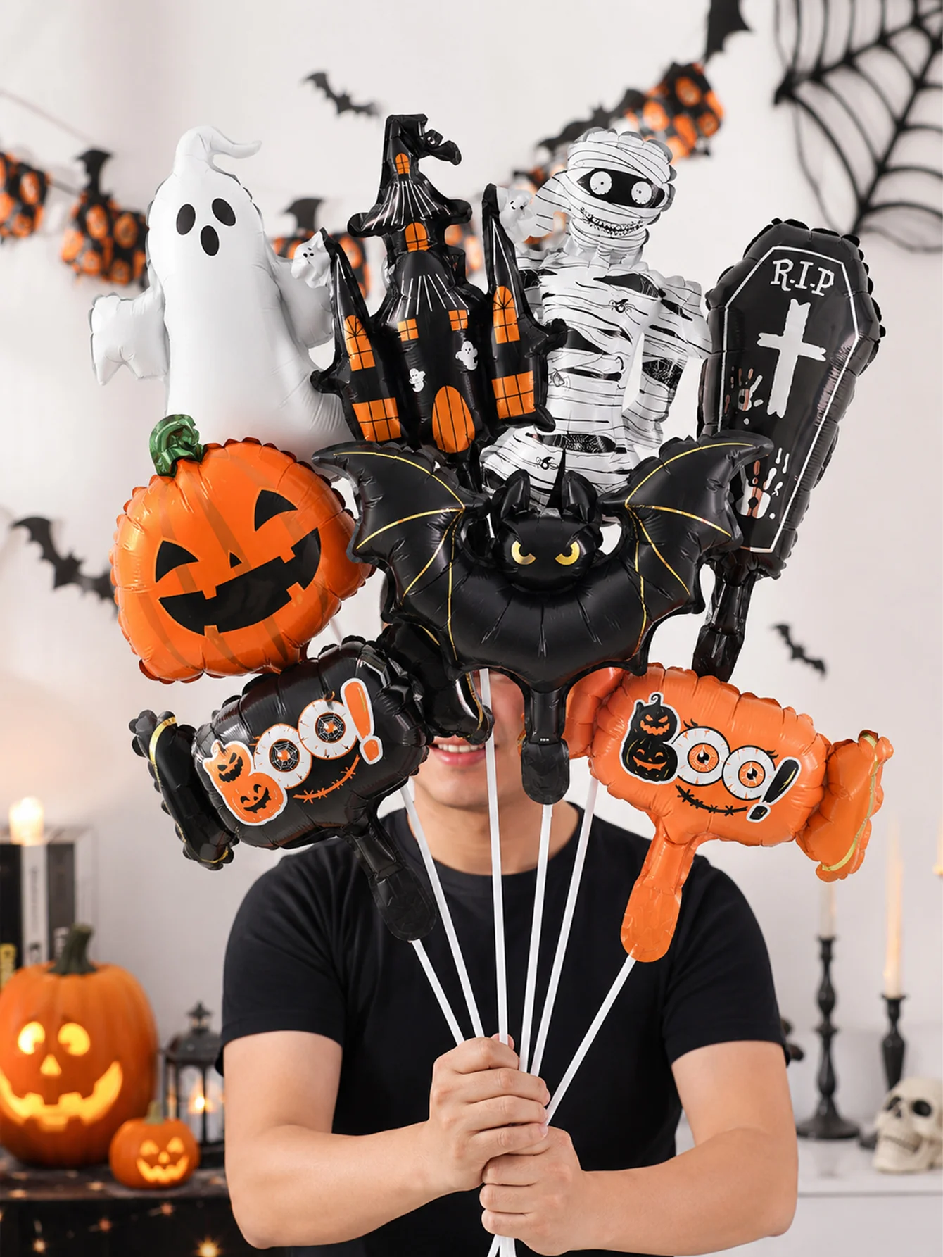 8-teiliges Halloween-Folienballon-Set – Ideal für Halloween-Partydekorationen, gruselige Themenpartys, Heimdekoration, festliche Atmosphäre – Detail 2