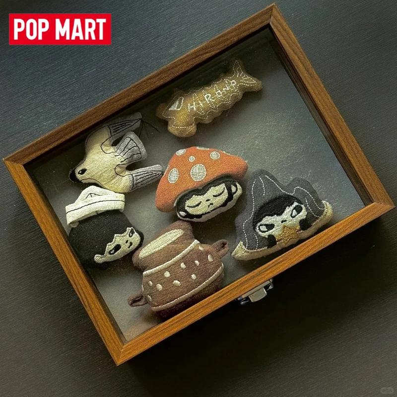 

Genuine POPMART Hirono Living Wild Fabric Badge Series Blind Box Niche Collection Unique Design Merchandise Gifts