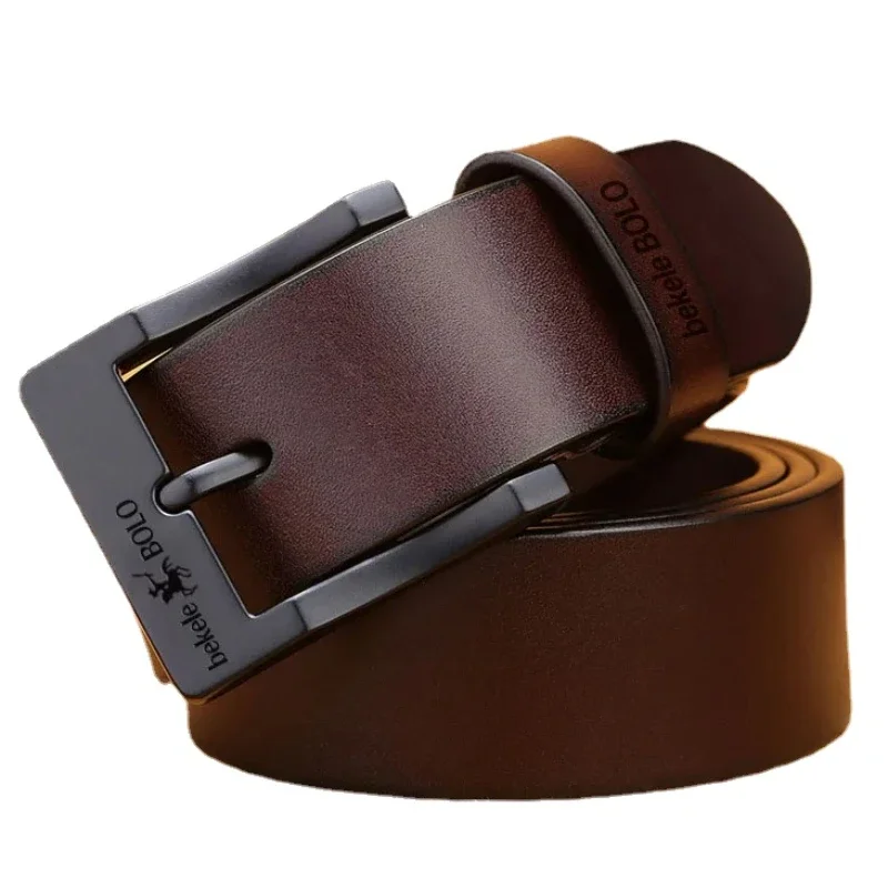 

2024 Genuine Leather Belt for Men's High Quality Alloy Pin Buckle Jeans Cowskin Casual Belts Business Cowboy Waistband Designer