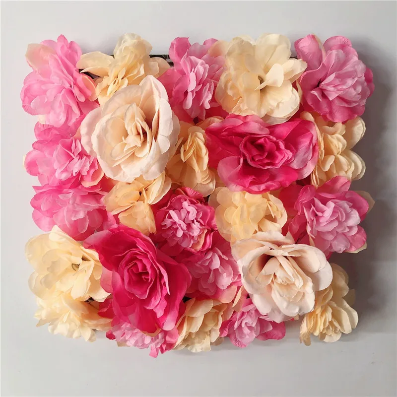 Panel de pared de flores de seda artificiales, telón de fondo para fiesta de boda, decoración de habitación de cumpleaños y niñas, 30x30cm, 6 uds.