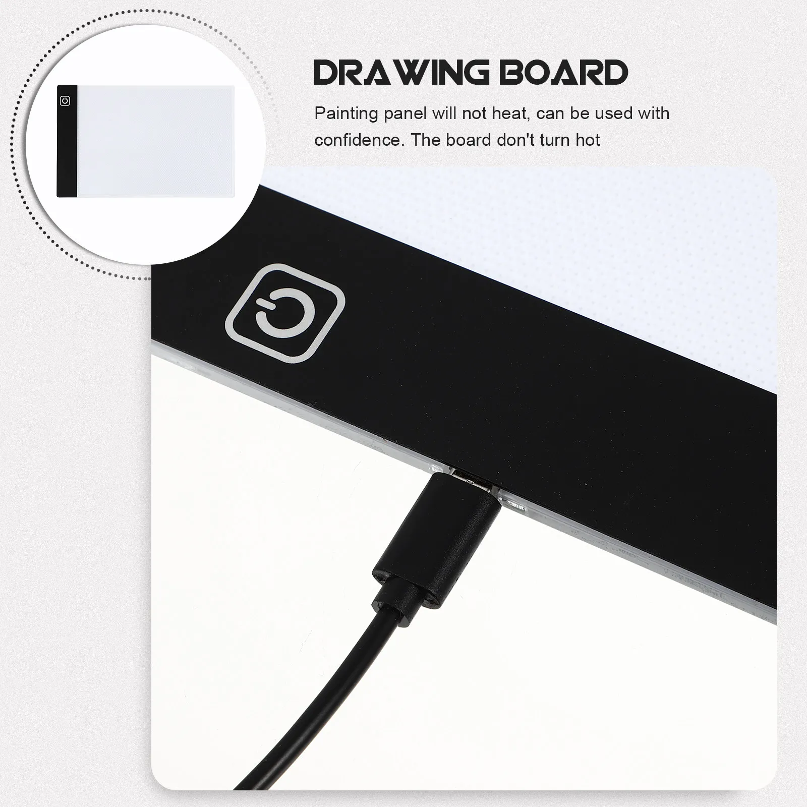 A5 Size Drawing Board Copying Writer Board Simple Light Box Touch Switch USB Charging Cable Student Home School Artistic Light