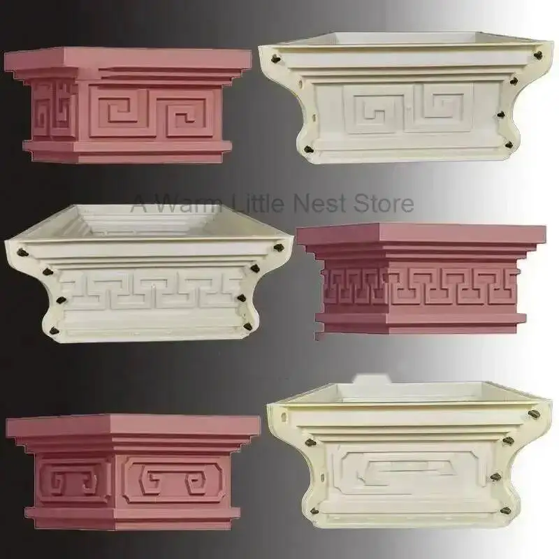 

Head Durable Roman Plastic Column ABS and Foot Cement Mold European Square Concrete Pedestal for Roof Support Villa Gater