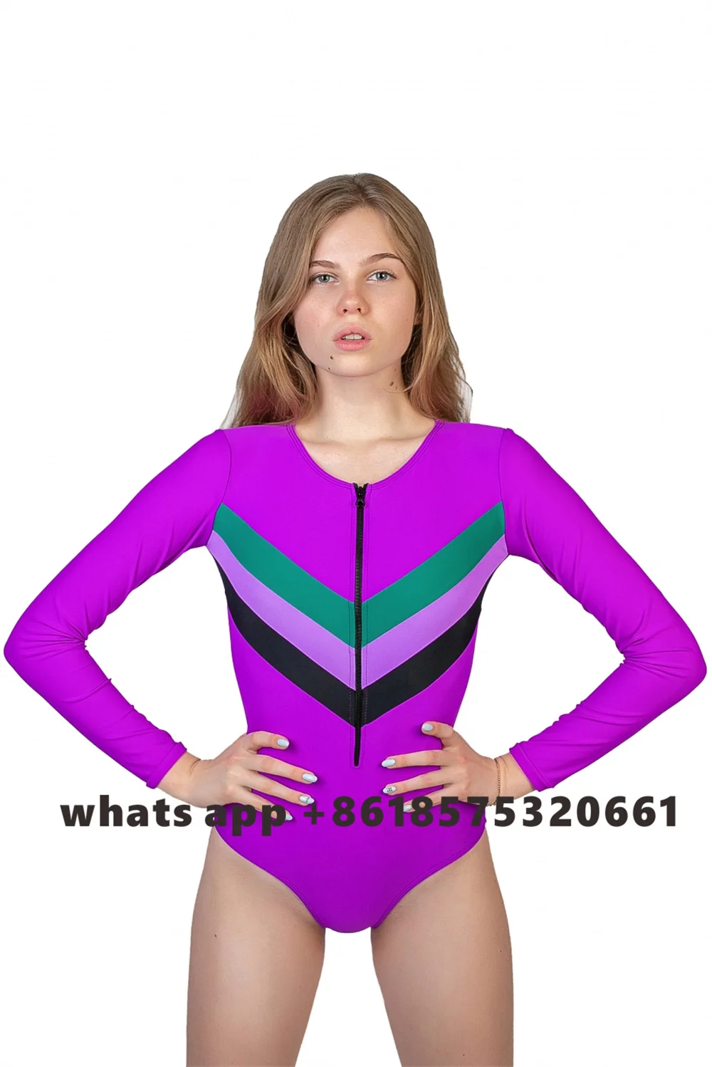 Wave Harmony 2022 Female Long Sleeve Front Zipper Swimsuit Summer Swimming Surf Quick Dry Comfortable Sup Swimwear