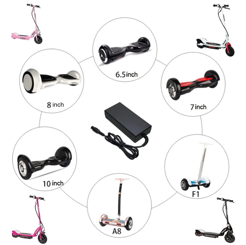 42V 2A 5A Power Adapter Supply Charger For 36V Electric Balance Scooter Hover 1 Hoverboard 2 Wheels Razor Replacement 3 prong