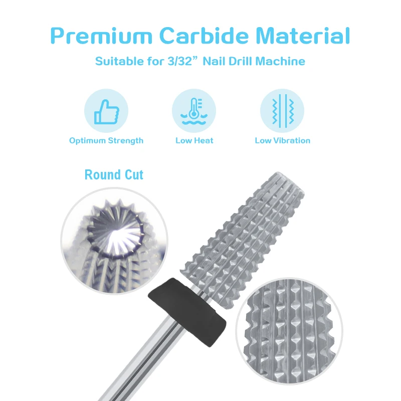 5 in 1 punte da trapano per unghie in metallo duro ombrello sinistra destra doppia modalità rotanti fresa manicure fai da te accessori per lucidatura strumenti