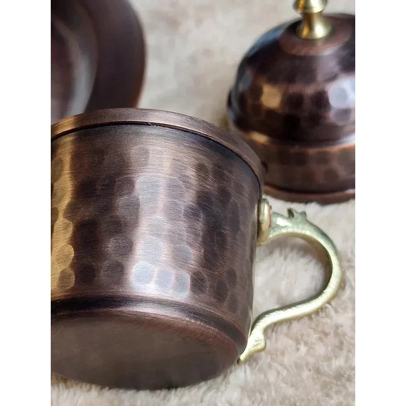 Good Copper Coffee Cup Imported From Turkey High-End Handm Set European Court Style Hammer Pattern Dener Mode