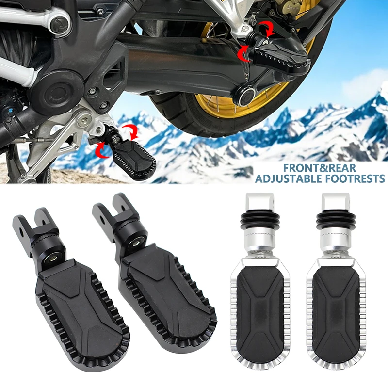 Motorcycle Footrest Rest Padel Rubber Cover Aluminum Rotatable Footpeg For BMW R1200GS R1250GS LC ADV R 1250 GS Adventure GSA