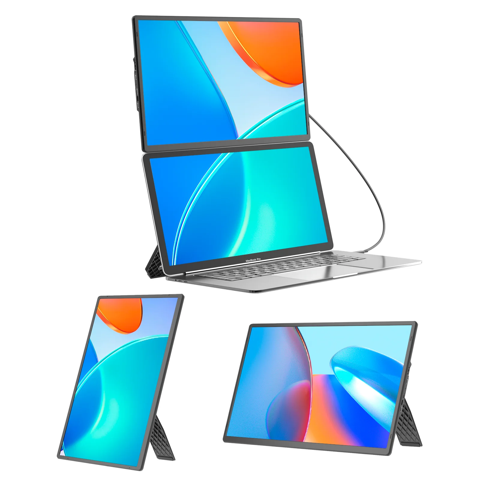 360°Rotating Detachable Dual Monitor Portable for Laptop Laptop Screen Extender 16