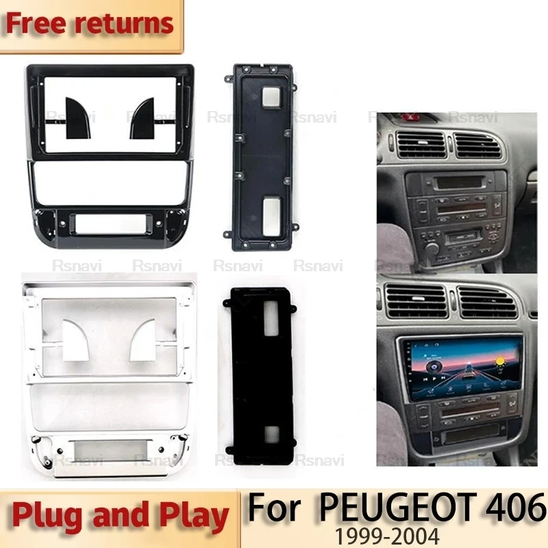 For 1999-2004 PEUGEOT 406(9Inch) Car Radio Fascias Android GPS MP5 Stereo Player 2 Din Head Unit Panel Dash Frame Installation T