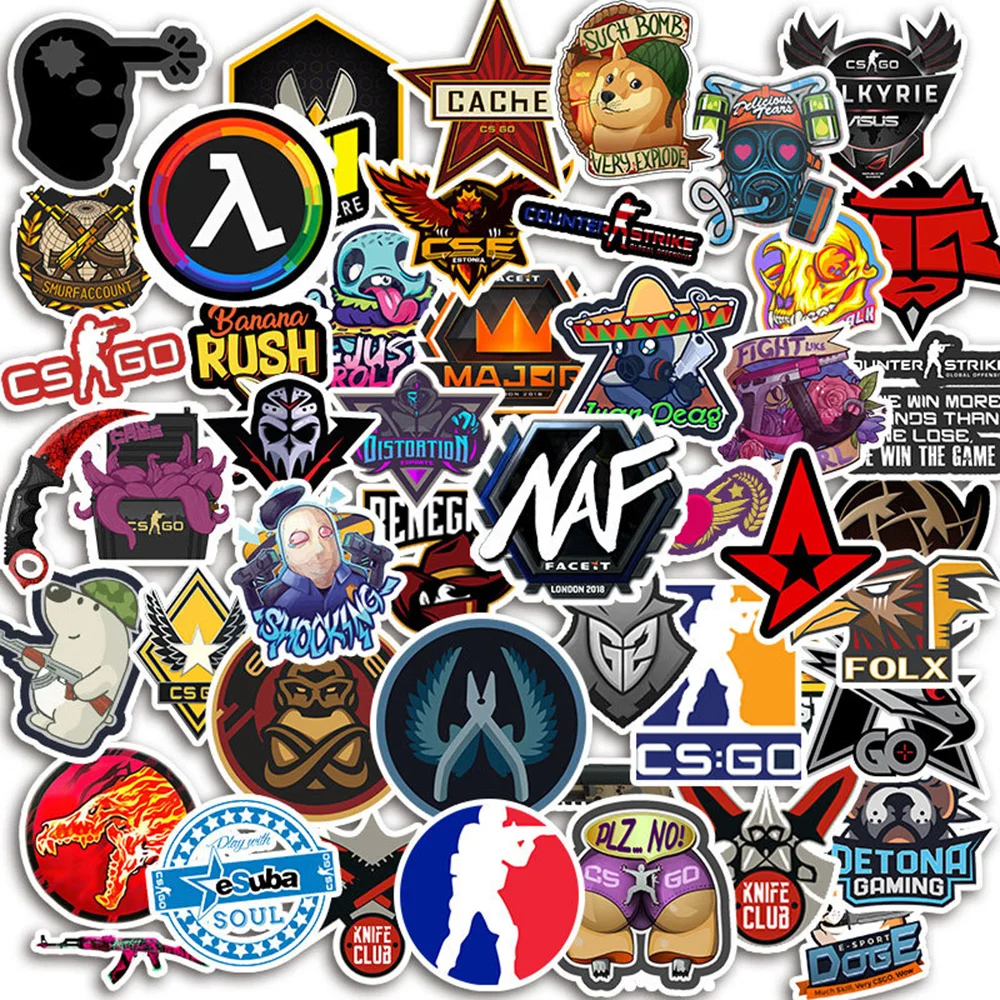 10/30/50pcs Game CS GO Cartoon Stickers Decals Graffiti DIY Laptop Skateboard Luggage Car Guitar Waterproof Sticker for Kids Toy