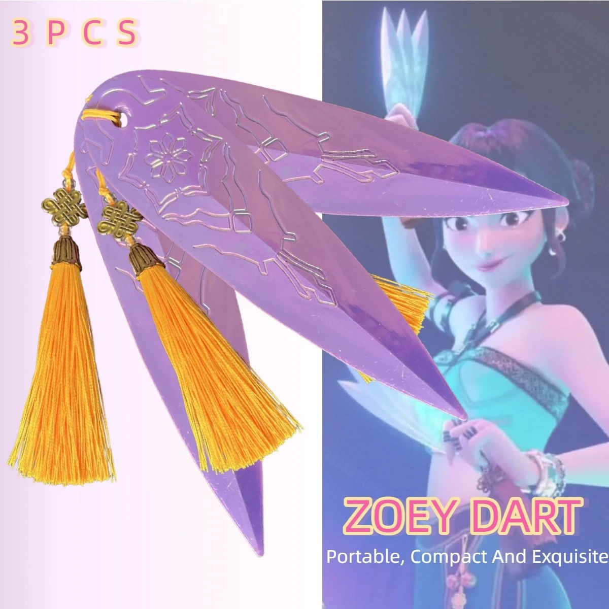 

Zoey Weapon Kpop Demon Hunter Role Playing Prop Dart Weapon Exquisite Colorful Children Fans Halloween and New Year Accessories