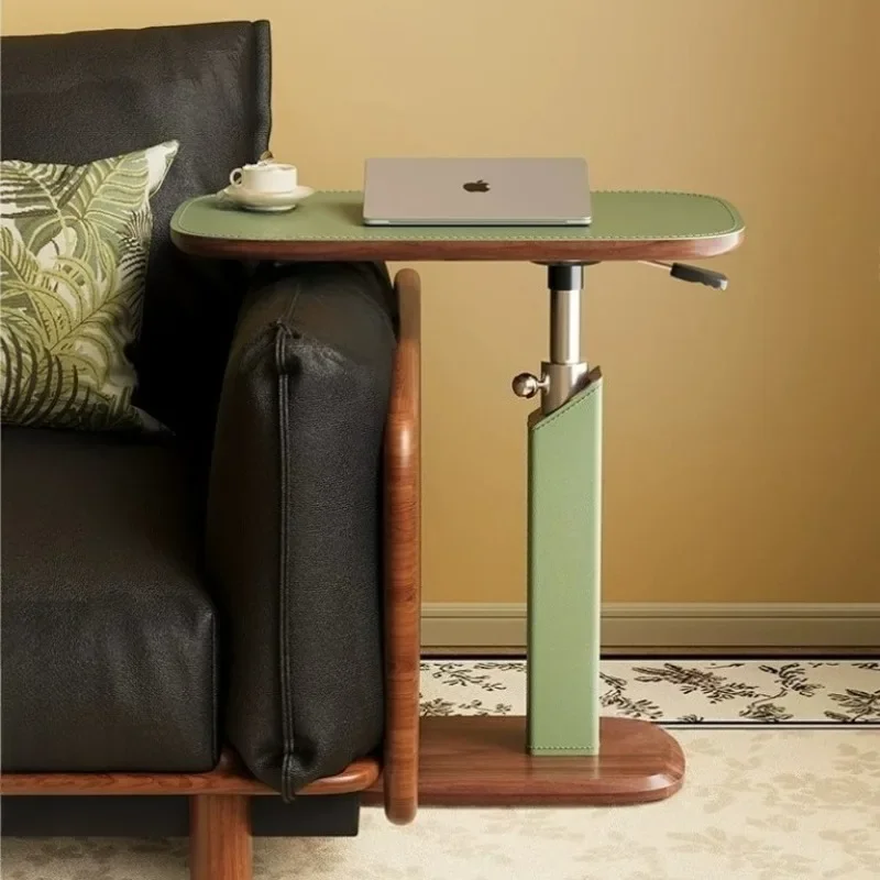 Modern simple storage sofa side table, movable lifting computer desk