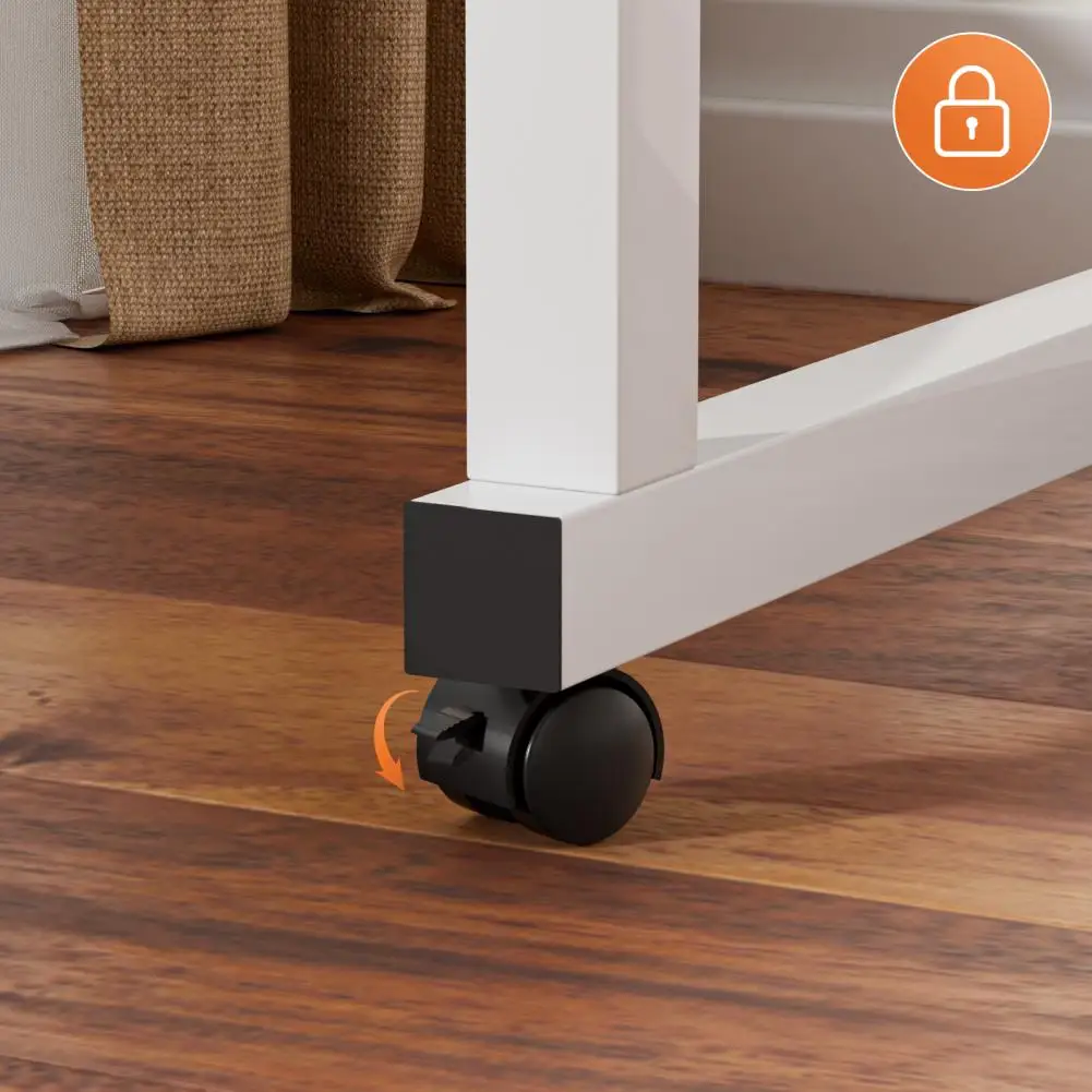 طاولة كمبيوتر محمول بارتفاع قابل للتعديل فوق السرير مع طاولة محطة عمل لغرفة النوم مع عجلات #5