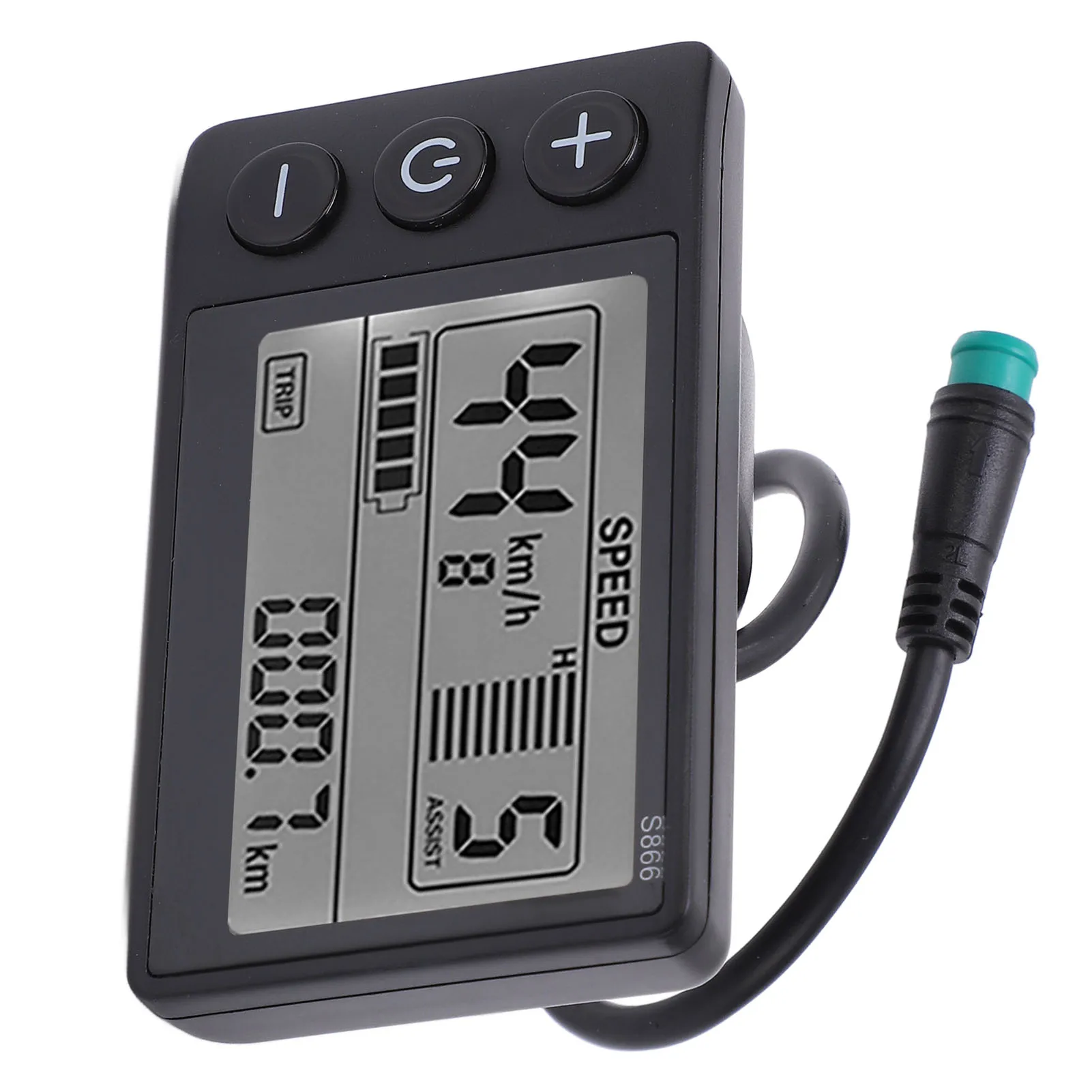 Elektrofahrrad-LCD-Display-Messgerät, leichtes ABS S866-LCD-Display für Elektrofahrräder, großer Bildschirm für 22,2 mm/0,9 Zoll Lenker – Detail 3