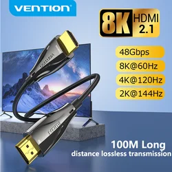 Przewód przedłużający 8K włókna światłowodowe kabel HDMI 48 gb/s HDMI 2.1 kabel 8K @ 60Hz HDR eARC HDMI przewód kompatybilny z RTX 3090 LG Samsung Sony telewizor z dostępem do kanałów