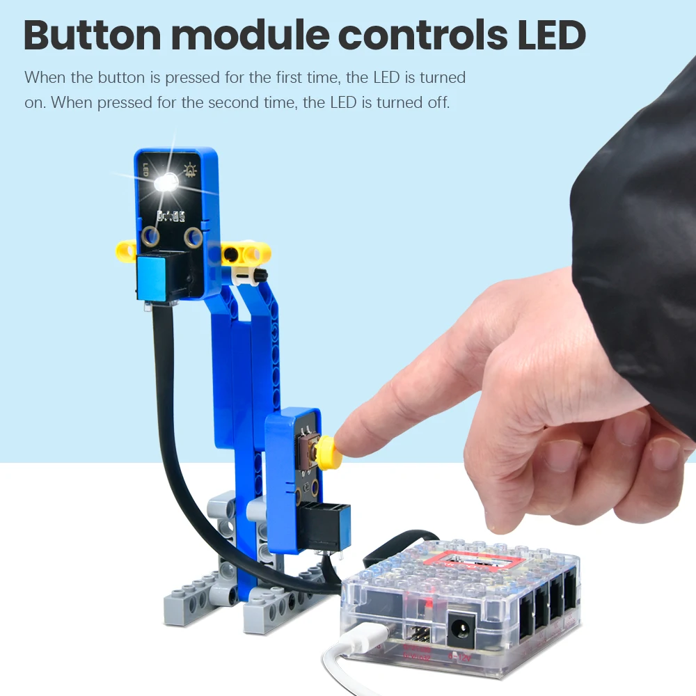 3/5 قطعة Kidsbits STEM اللبنات الإلكترونية وحدة زر واحد متوافقة مع ليغو لمشاريع Arduino DIY صانع البخار