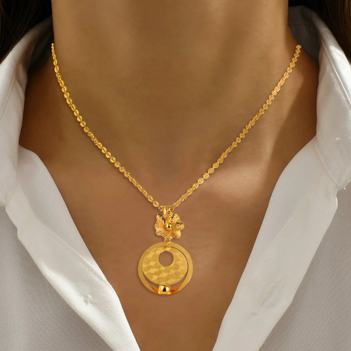 

Retro Waterproof Stainless Steel Pendant Necklace Gold Color Thick Chain Ancient Egypt Amulet Family & Friend Jewelry Gift