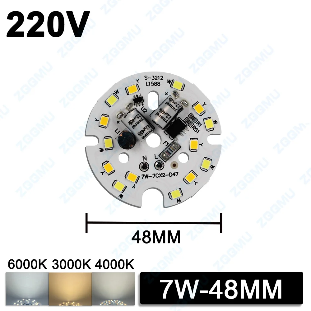 10 pcs 5W 7W 12W 18W AC220V Driverless LED Chip 2835 SMD Round Lamp Beads DOB Bulb Light 3 Colors High Brightness Efficient