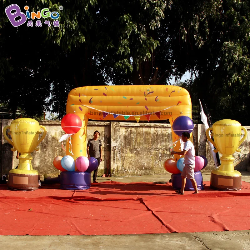 4x3m Inflatable Champion Arch Blow Up Trophy Model Balloon for School Competition Event Decoration