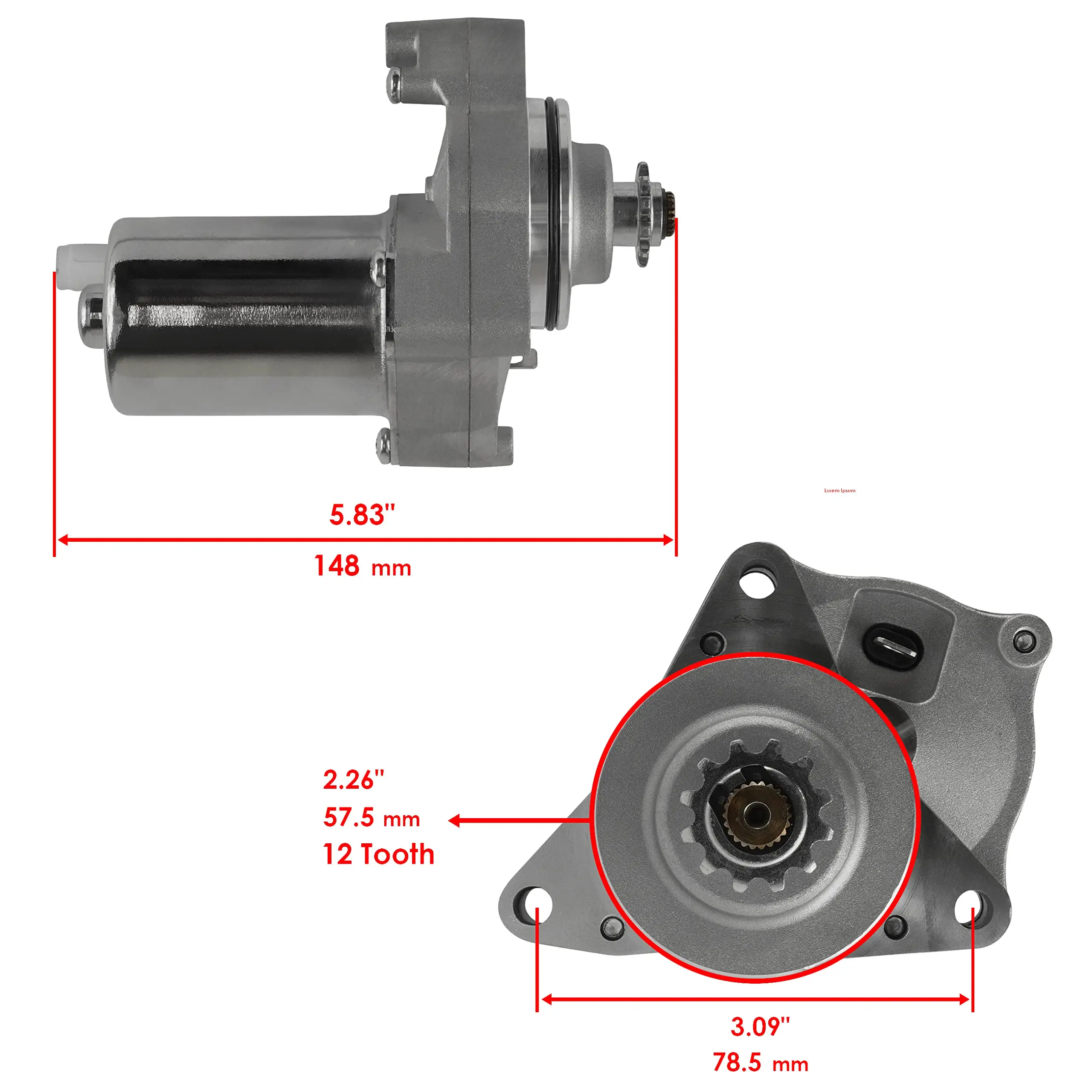 Starter Motor TaoTao 110cc Coolster 110cc TaoTao 110cc quad TaoTao 125cc Coolster 125cc Roketa 125cc 90cc Kazuma mini falcon