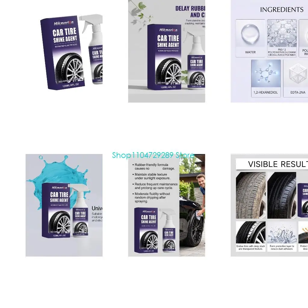 D8KE Motorcycle Tire Wax Sprayed Quick Dry for Long Deep Gloss and Rubber