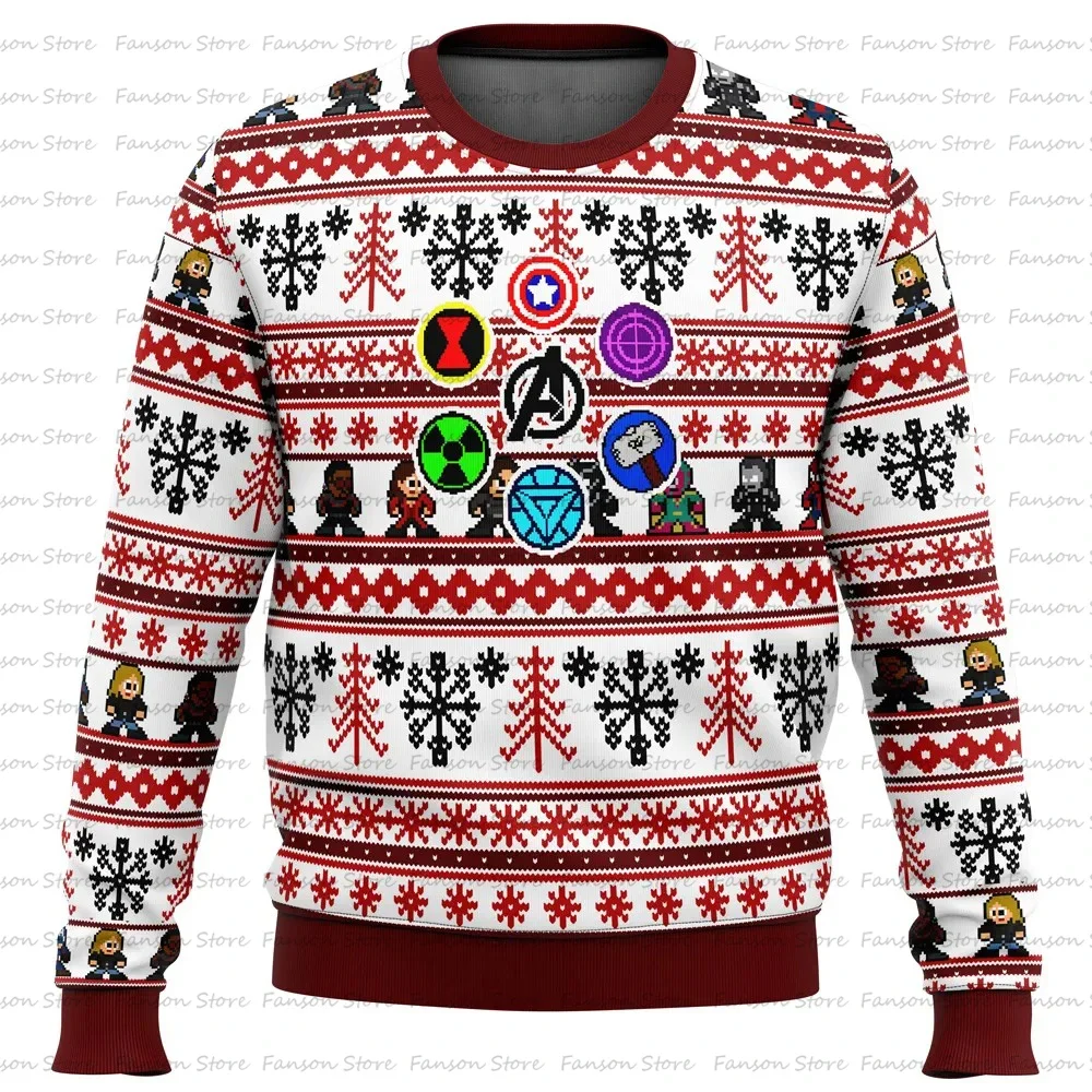 

Marvel boys and girls Christmas gifts Christmas sweater Iron Man crew neck sweatshirt 3D print men Tops Hulk couple sweatshirt