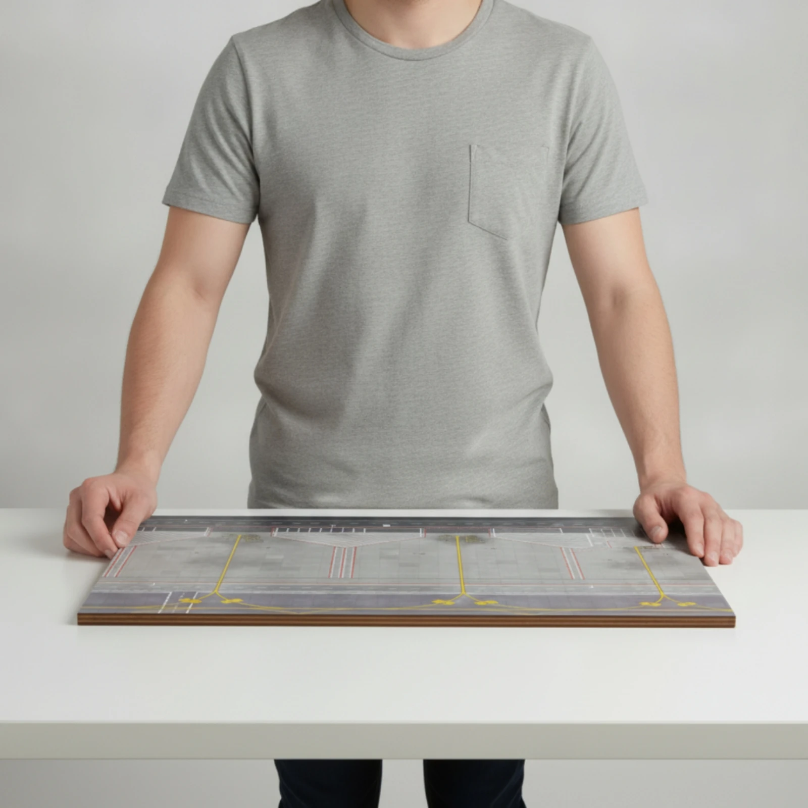 Airplane Model Display Base Realistic Airport Runway Display Board Model Airport Board Sturdy Rectangular for Collectors