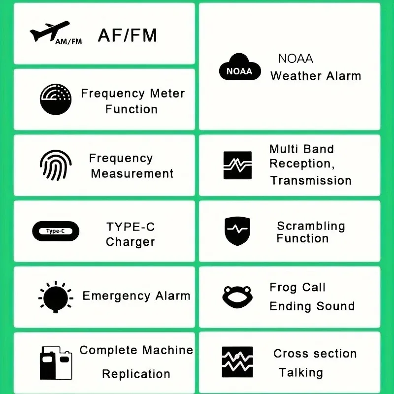 QUANSHENG UV-K5 (8) walkie talkie 5W Airband Radio Type C Charge UHF VHF DTMF FM dual band two-way radio with NOAA weather alarm