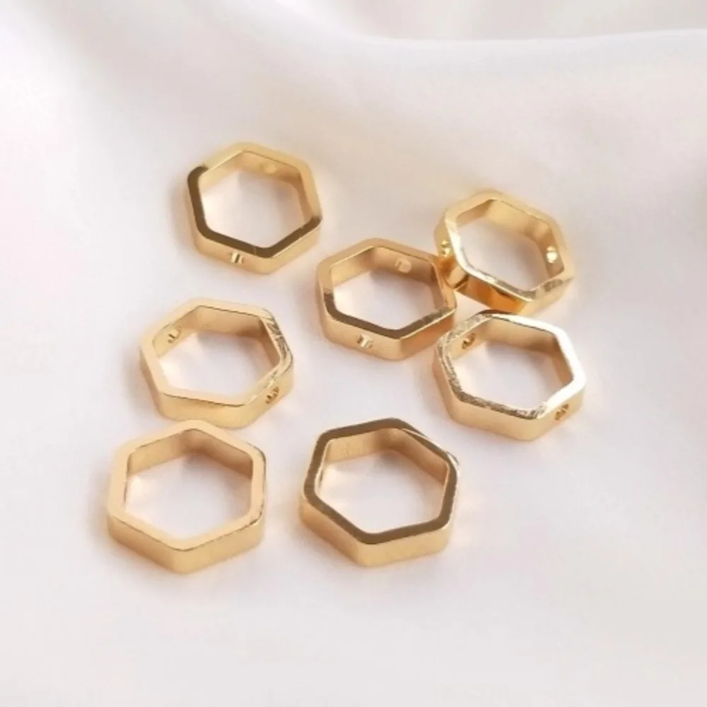 

14-каратное золото, аксессуары для удержания цвета, шестиугольный набор, кольцо из бисера, шестиугольное геометрическое кольцо из бисера, сделай сам, ювелирный материал ручной работы из бисера