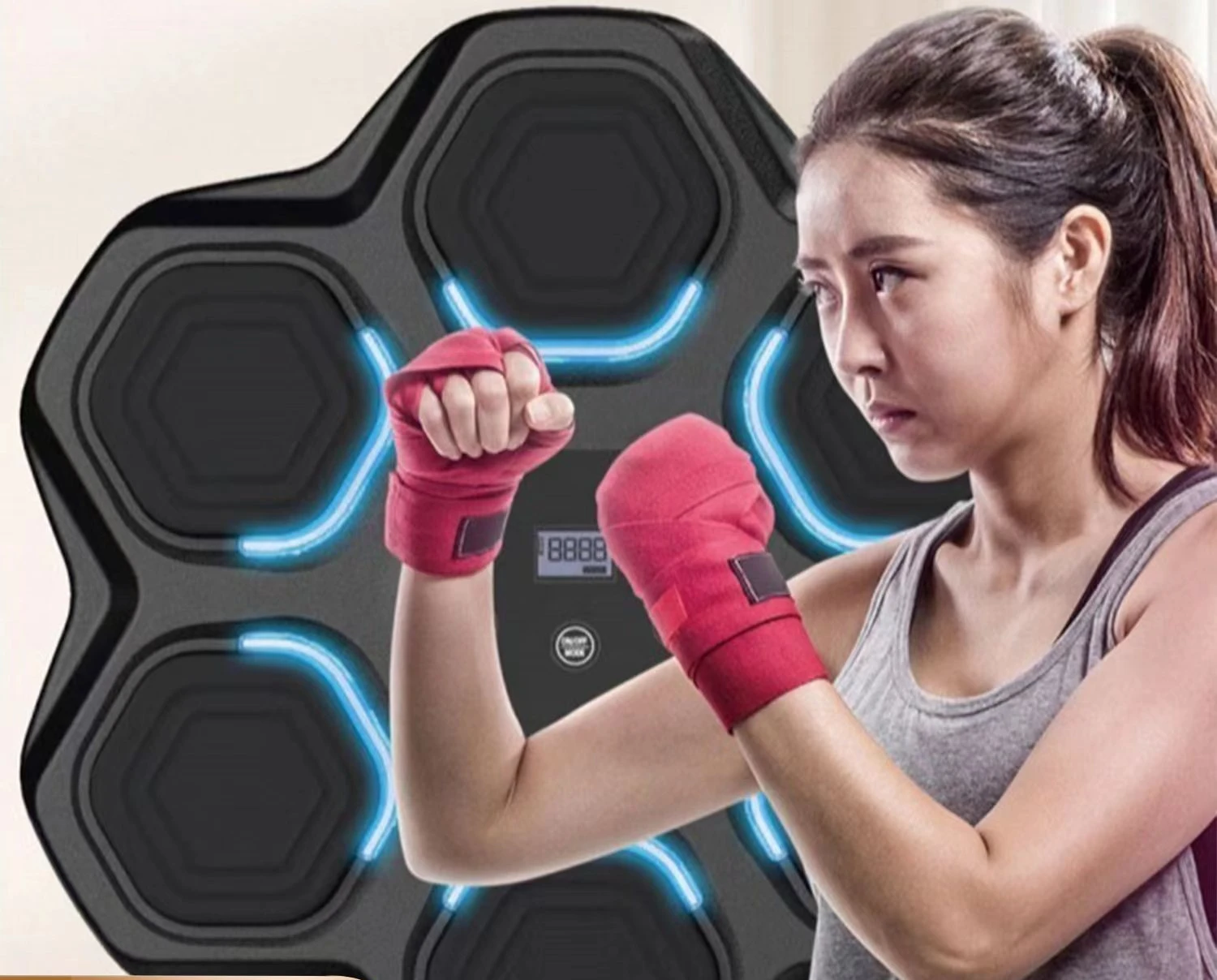 Smart music Bluetooth boxing target hanging wall electronic boxing machine children boxing training decompression wall target