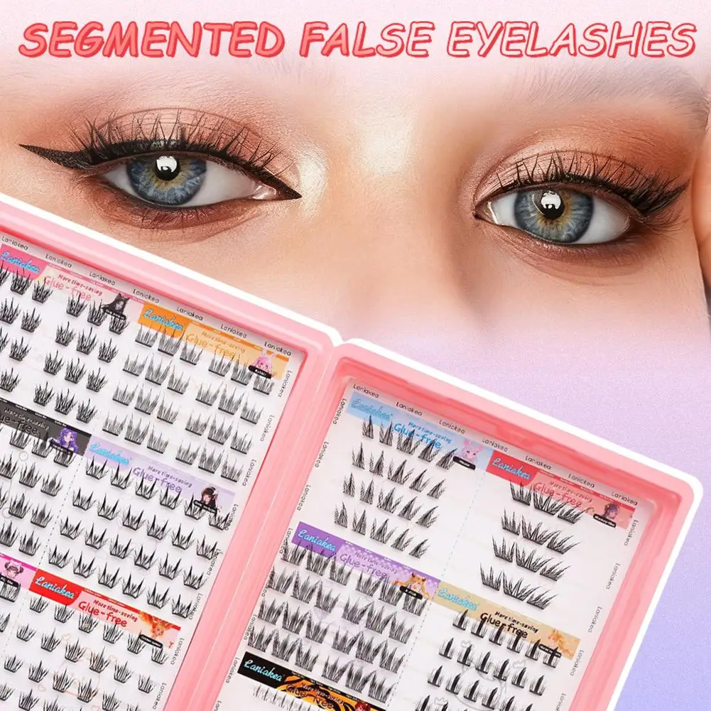 Segmented False Eyelashes Glue-free Natural DIY Lashes Clusters Eyelash Extensions Self-Adhesive Animal Series Eyelash Kit