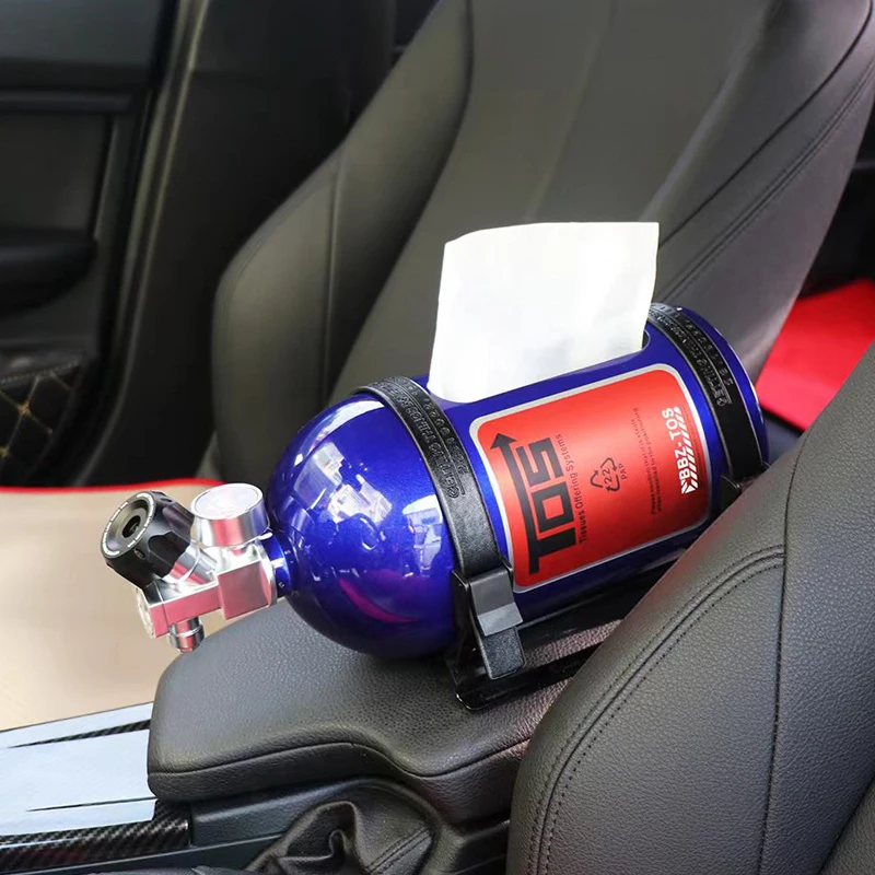 

New Nos car decoration tissue box High quality Aluminum decoration tissue storage box TOS nitrogen system tissue box For car