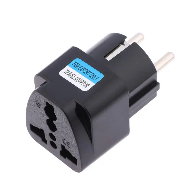 2 In 1 Black Copper AU UK US To EU Universal Germany France Indonesia South Korea Russia Travel Plug Adapter Type E/F view 4