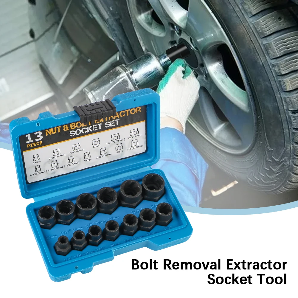 Damaged Stripped Nut and Bolt Remover Kit 3/8