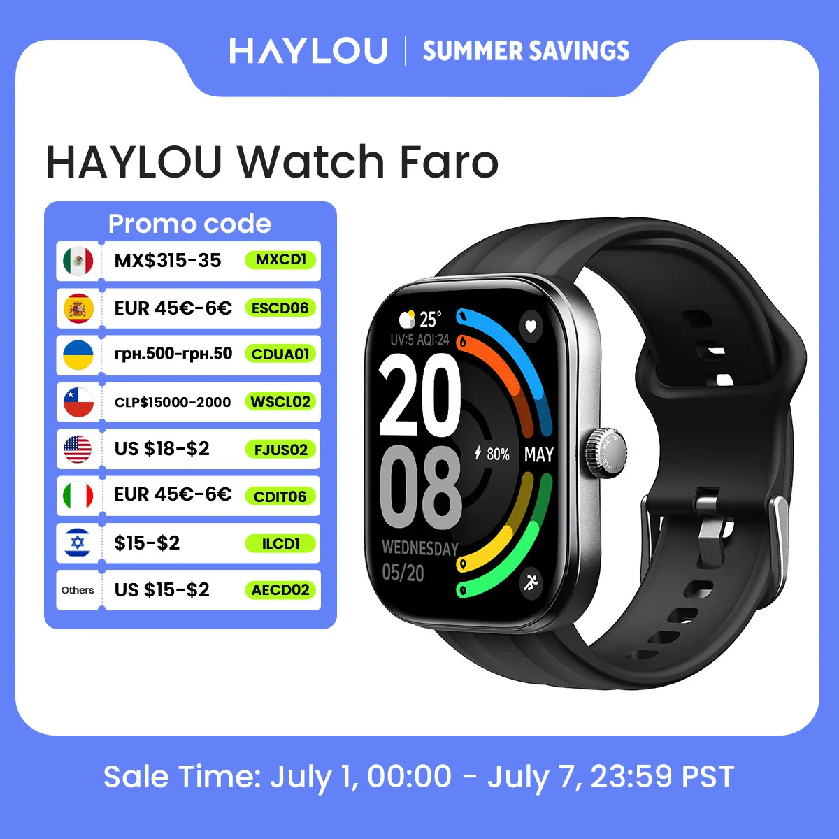 HAYLOU Watch Faro Voice Calling Smart Watch 2.01\'\' HD Screen