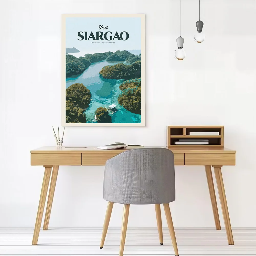 Visit Siargao Printed Canvas Poster Personalized High Quality Wall Art Paintings for Gamer Decoration Bedroom Accessories Room