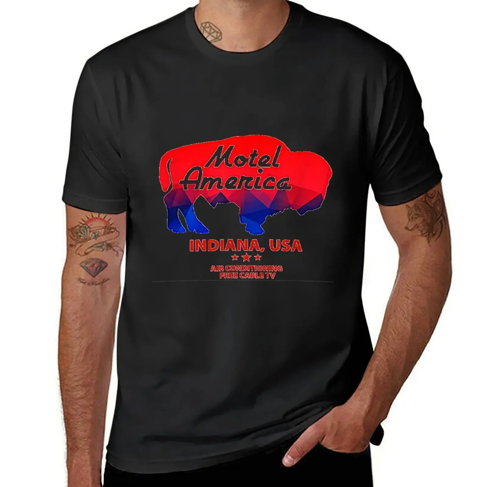 

American Gods Motel America T-Shirt graphic t shirts blacks shirts graphic tee men