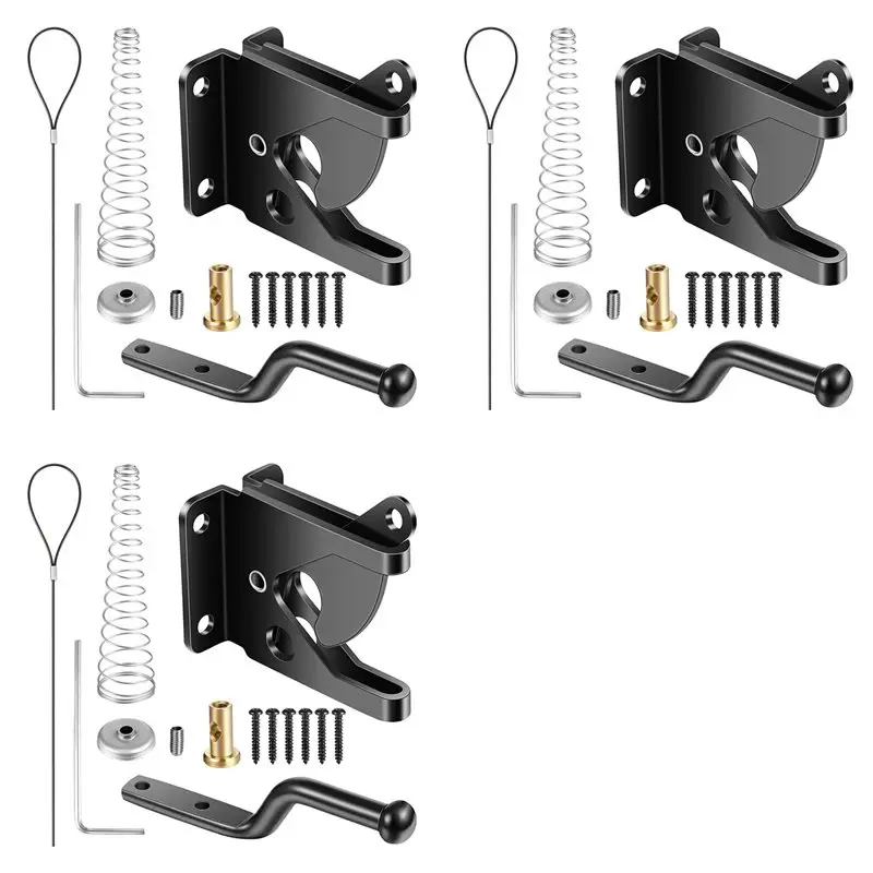 

ABYP 3X самоблокирующаяся защелка для ворот из углеродистой стали, монтируемая на стойке защелка для забора, сверхмощная автоматическая гравитационная защелка рычага